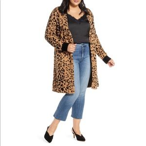 1.State Leopard Jacquard Eyelash Cardigan